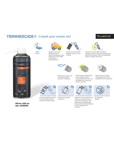 Спрей для догляду за машинками "4в1" Trimmercide Blade Spray, 400 ml