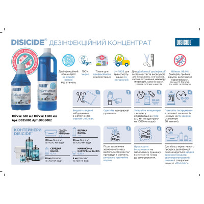 Концентрована рідина для дезинфекції Disicide Concentrate, 1500 ml